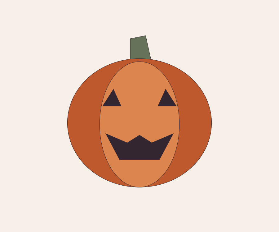 Vlakke papieren Halloweenpompoen met zes losse onderdelen