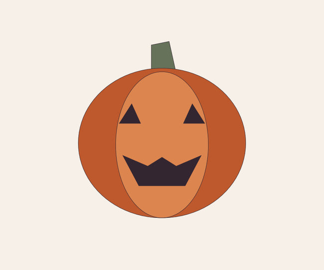 Vlakke papieren Halloweenpompoen met zes losse onderdelen